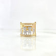 Family Ring 7.9gr / Size 7 1/2 / White and Fuchsia Zircons Three Golds