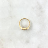 Fleur-de-Lis Ring 3.35gr / Size 6 1/4 / White Zircons - Multicolored Two-tone Yellow and White Gold ©