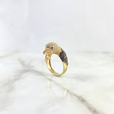 Eagle Ring 7.7gr / T10 / White - Black Zircons Two Yellow White Golds ©