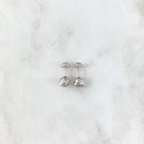 Stud Earrings Bead 6mm 0.8gr / Diamond Cut White Gold