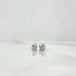 Stud Earrings Bead 6mm 0.8gr / Diamond Cut White Gold