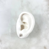 Stud Earrings Bead 6mm 0.8gr / Diamond Cut White Gold