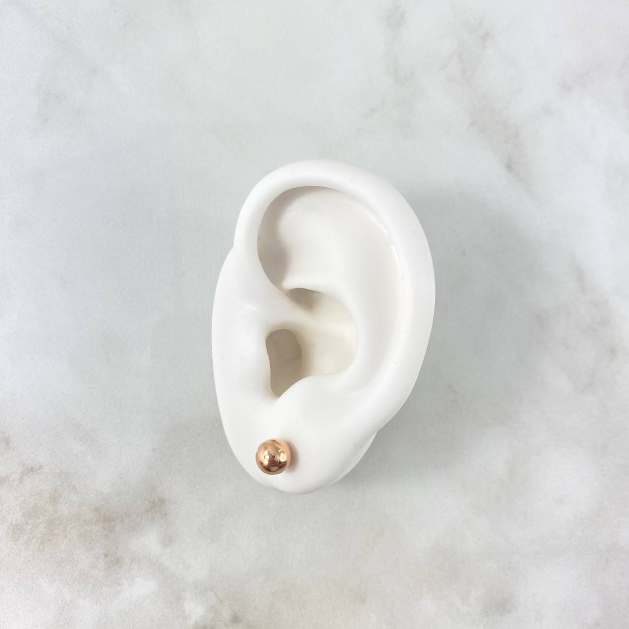 Stud Earrings Bead 6mm 0.65gr / Polished Rose Gold