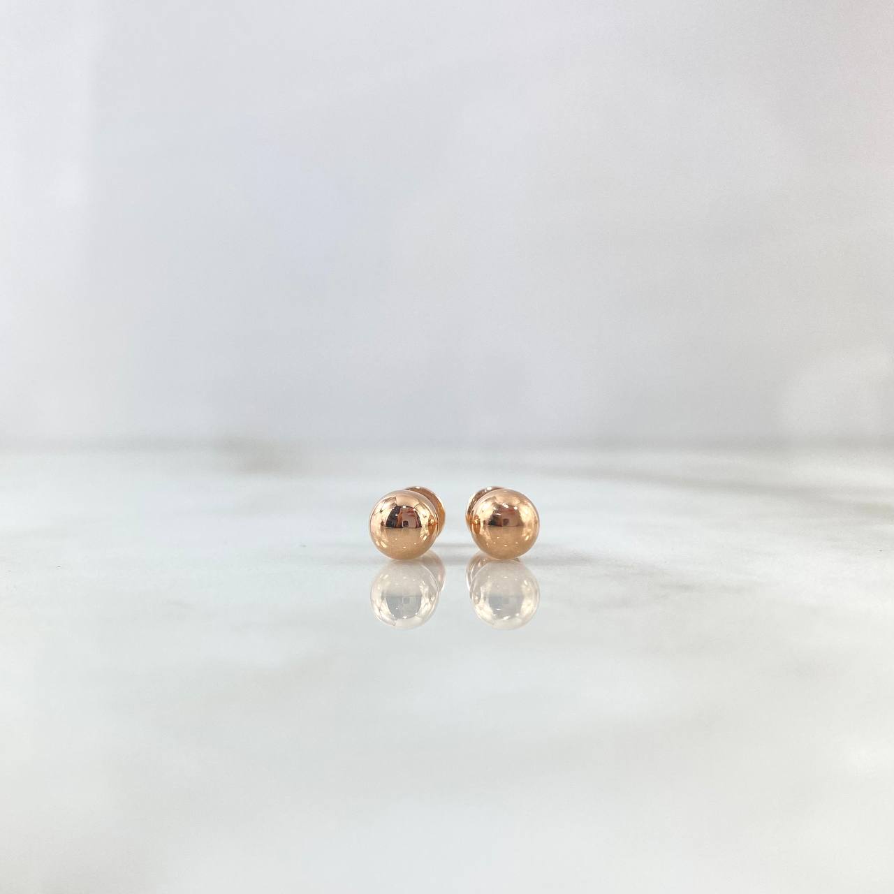 Stud Earrings Bead 6mm 0.65gr / Polished Rose Gold