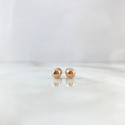 Stud Earrings Bead 6mm 0.65gr / Polished Rose Gold