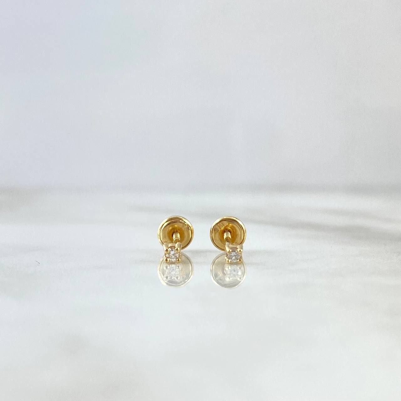 Topos Chispa Diamantes Blancos 5 Pts 0.65 g / in / 1.8 mm Oro Amarillo 18K