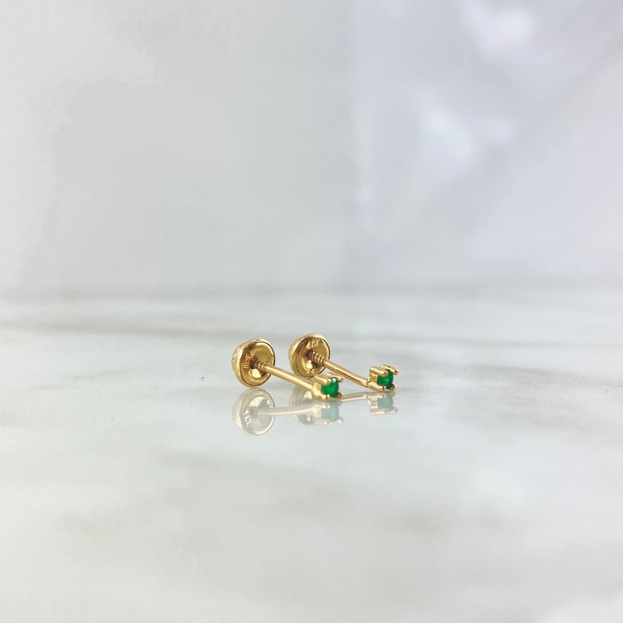 Topos Chispa 0.6gr / 1.8mm Esmeraldas 4pts Oro Amarillo (Joya) *