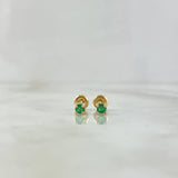 Topos Chispa 0.9gr / 3mm Esmeraldas 10pts Oro Amarillo (Joya) *