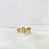 Stud Earrings Hoop 1.6gr / 0.05cm / Emerald 70 pts Yellow Gold (Jewel) ©