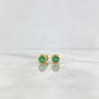 Stud Earrings Hoop 1.6gr / 0.05cm / Emerald 70 pts Yellow Gold (Jewel) ©