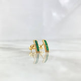 Stud Earrings 1.9gr / 1cm / Emeralds 26 pts Yellow Gold (Jewel) ©