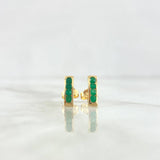 Stud Earrings 1.9gr / 1cm / Emeralds 26 pts Yellow Gold (Jewel) ©