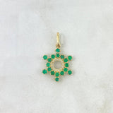 Dije Aro Estrellado 2.55gr / 2.9cm / Esmeraldas 84 pts - Diamantes Blancos 20 pts Oro Amarillo (Joya) ©