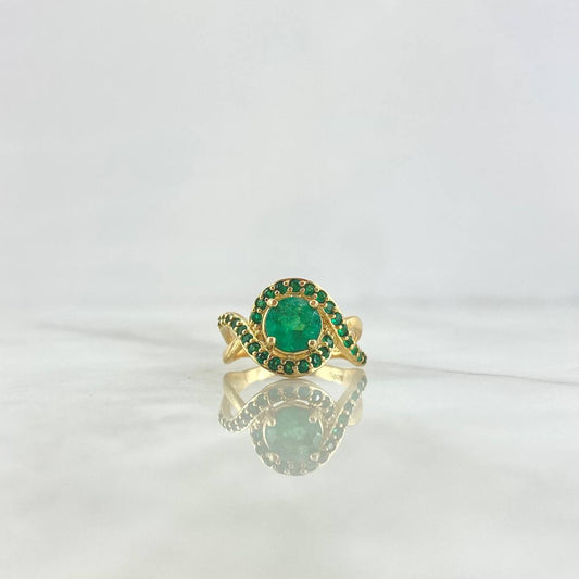 Triple Infinity Eye Ring 4.05gr / Size 5 1/4 / Emeralds 1.84 qts Yellow Gold (Jewel) ©