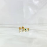 Stud Earrings 0.6gr / 1.8mm Emerald 4 pts Yellow Gold (Jewel) ©
