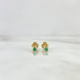 Stud Earrings 0.6gr / 1.8mm Emerald 4 pts Yellow Gold (Jewel) ©