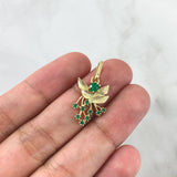 Dije Hojas Ramillete 2.25gr / 2.5cm / Esmeraldas 32pts Oro Amarillo 18K (Joya) ©