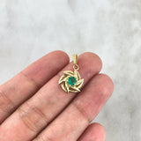 Dije Helice 2gr / 2.1cm / Esmeralda 30pts Oro Amarillo (Joya) *