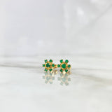 Topos Flor 1.5gr / 1.4mm Esmeraldas 30pts - Broche Mariposa Oro Amarillo (Joya) *