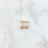 Stud Earrings Bead 0.6gr / 5mm Diamond Cut Rose Gold 18K ©