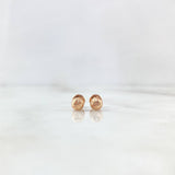 Stud Earrings Bead 0.6gr / 5mm Diamond Cut Rose Gold 18K *