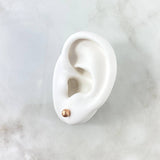 Stud Earrings Bead 0.6gr / 5mm Diamond Cut Rose Gold 18K ©