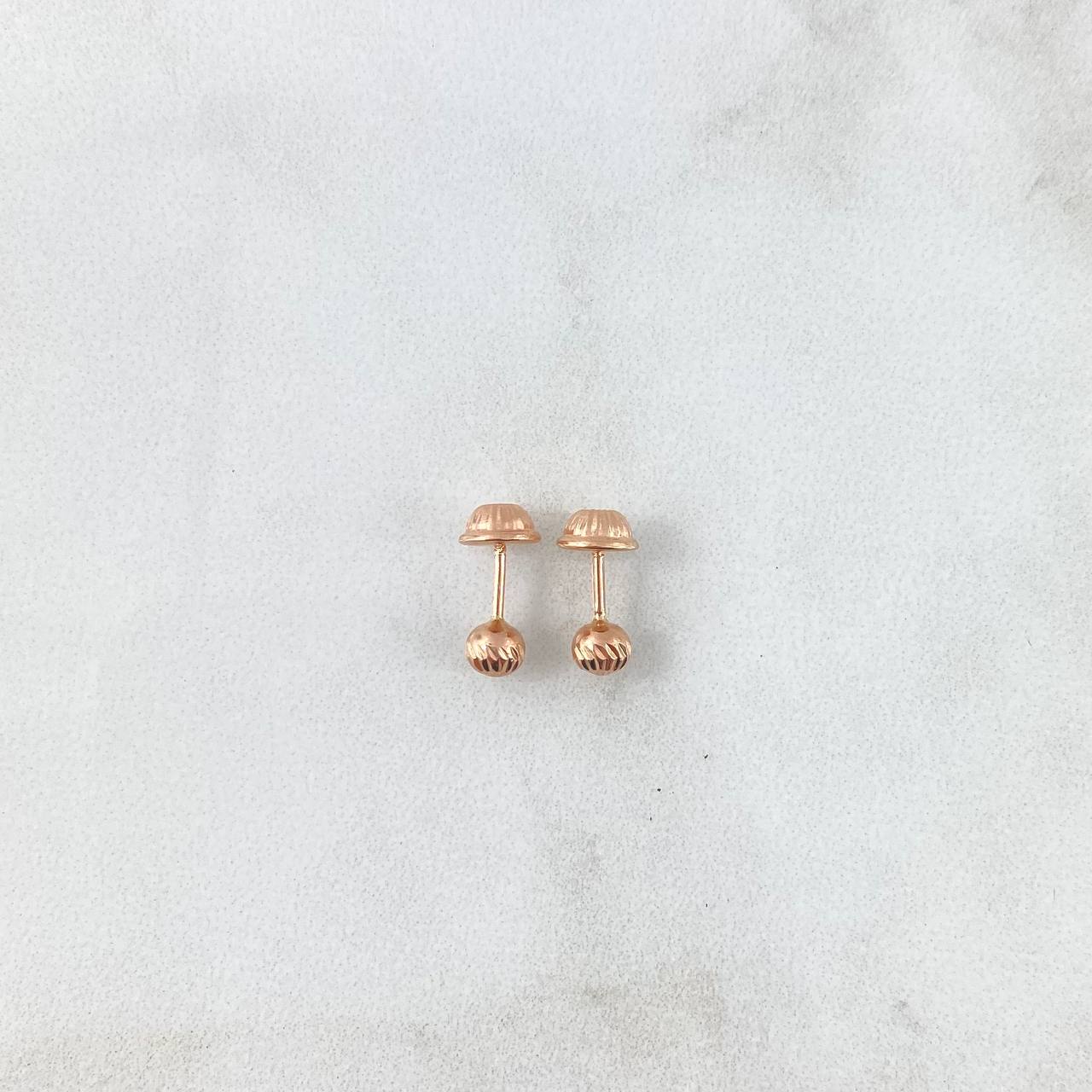 Topos Bola 0.5gr / 4mm Diamantada Oro Rosa 18K ©