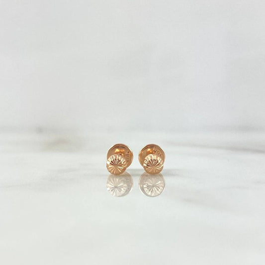 Diamond Cut Bead Stud Earrings 0.5g / in / 4mm 18K Rose Gold