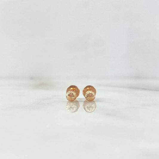 Diamond Cut Bead Stud Earrings 0.5g / in / 4mm 18K Rose Gold