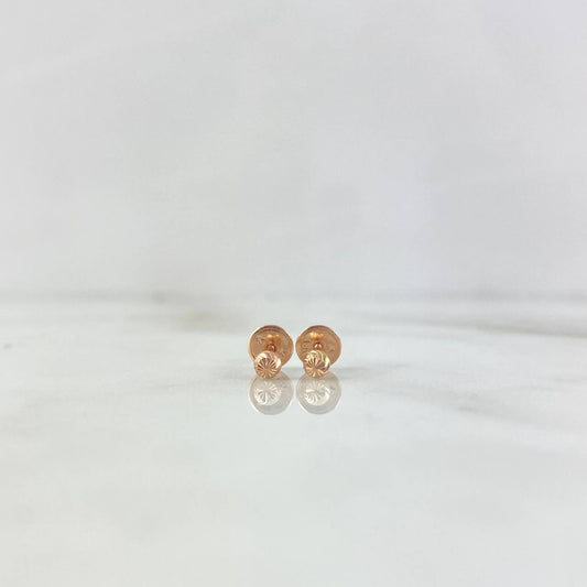 Diamond Cut Bead Stud Earrings 0.4g / in / 3mm 18K Rose Gold