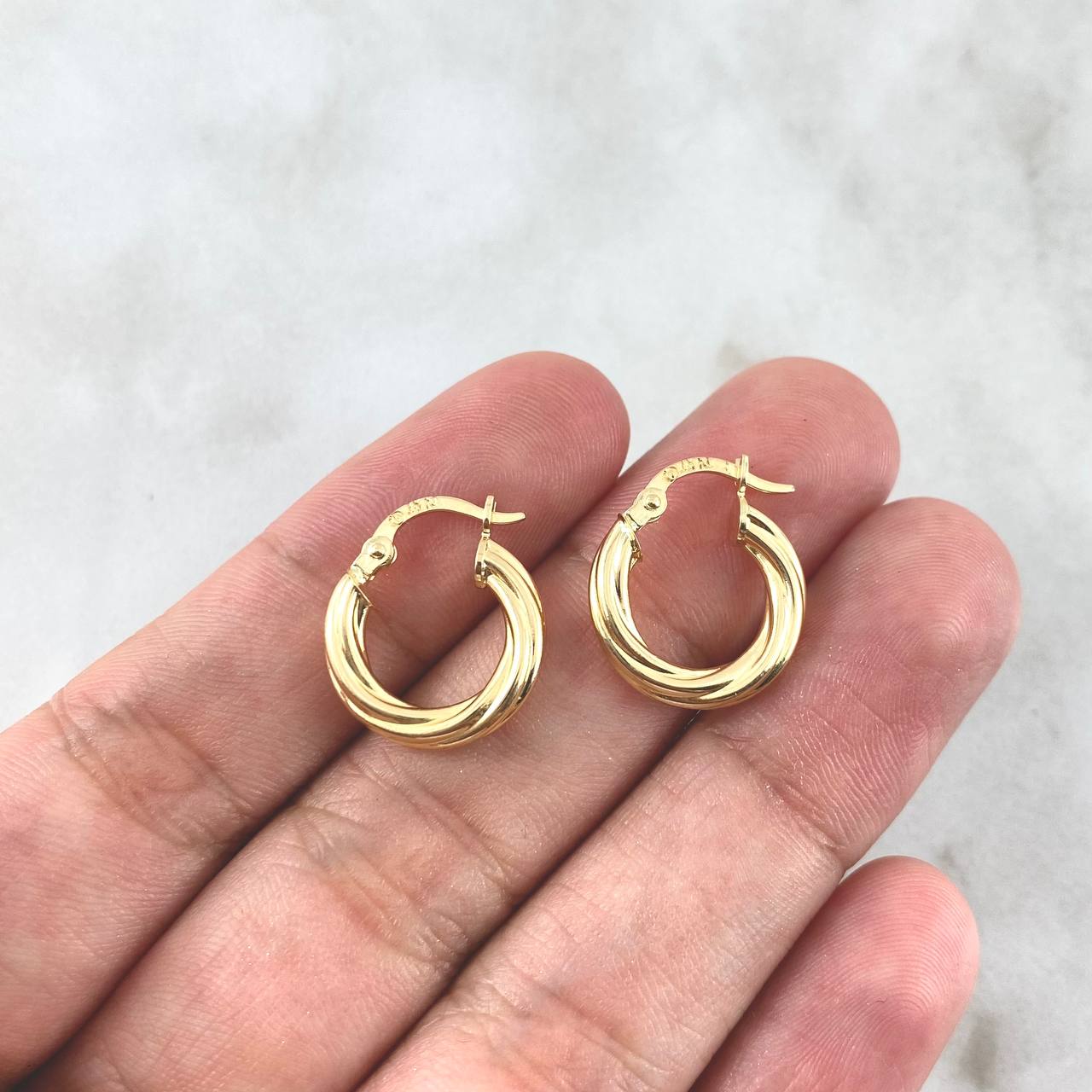 Hoop Earrings Lore 1gr / 1.6cm / 18K Yellow Gold *