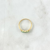 Trio Sparkling Ring 2.4gr / Size 7 1/2 / Emeralds 26pts - White Diamonds 12pts Yellow Gold (Jewel)