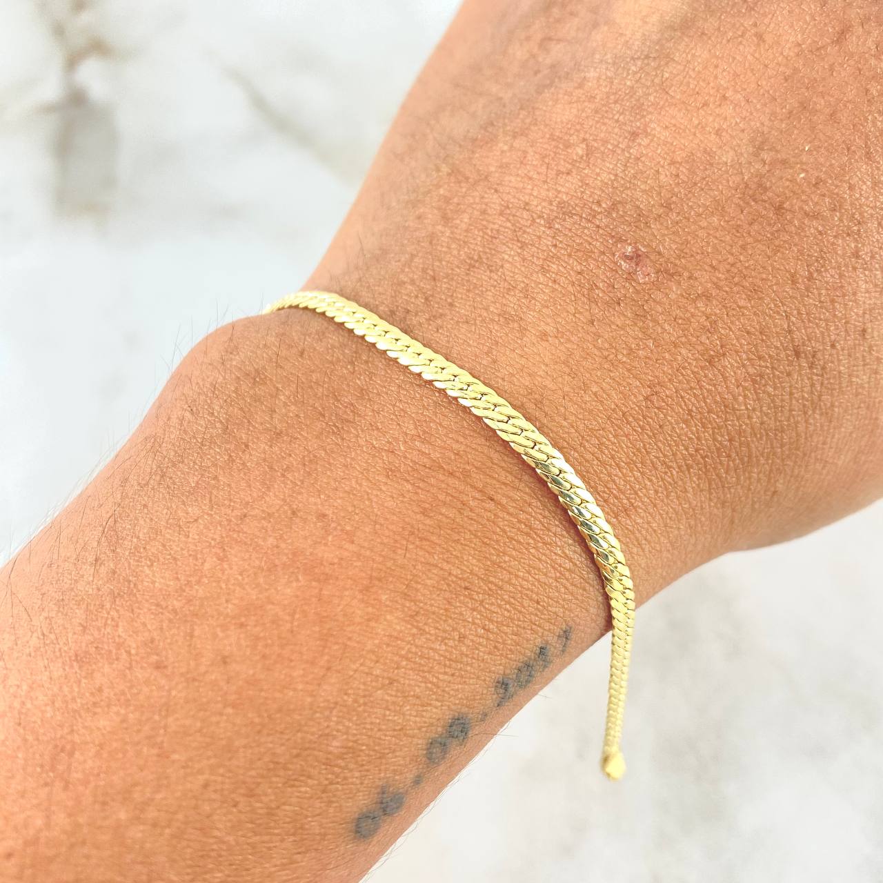 Flat Snake Bracelet 2.5gr / 19.5cm / 2.8mm Yellow Gold +3 18K ©