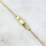 Bracelet Baby Chinese 2.7gr / 12.5cm-14.5cm / 1.7mm Rectangular Plate Polished Yellow Gold +1 18K *
