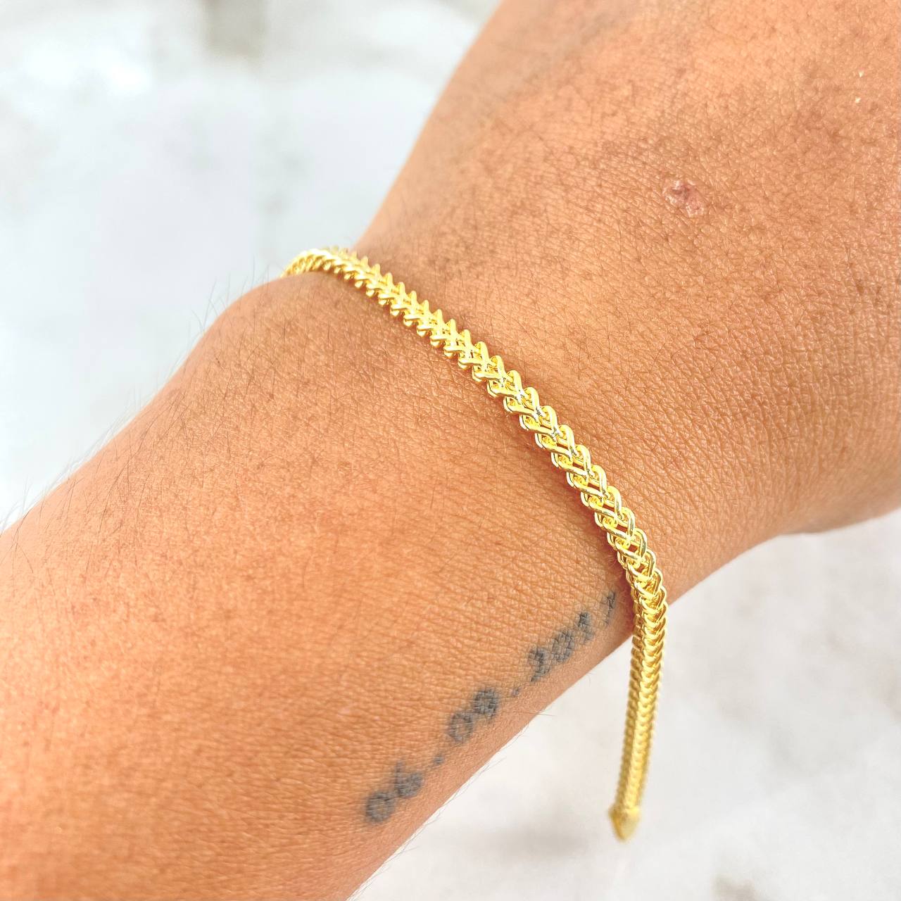 Pulso Franco 3.1gr / 20cm / 2.5mm Oro Amarillo +4 18K