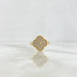 Charm Trébol VCyA 3.9gr / 1.7mm White Zircons Yellow Gold +4 ©