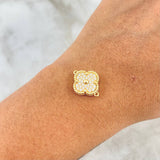 Charm Trébol VCyA 3.9gr / 1.7mm White Zircons Yellow Gold +4 ©