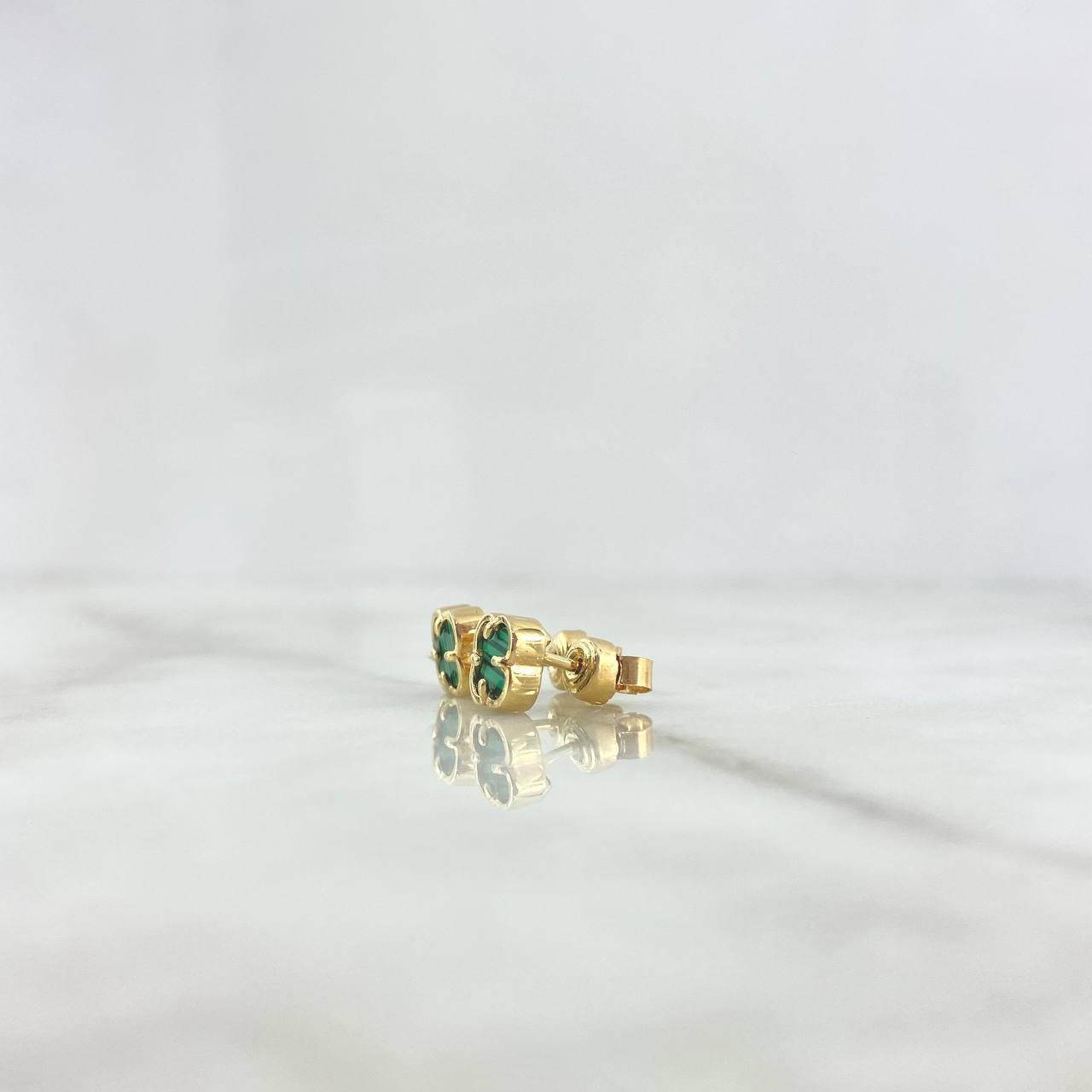 Topos Trébol VCyA 2.25gr / 1/4 in / 7mm Malaquita Verde Lisa Oro Amarillo Nac.Esp.