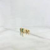 Topos Trébol VCyA 2.25gr / 1/4 in / 7mm Malaquita Verde Lisa Oro Amarillo Nac.Esp.