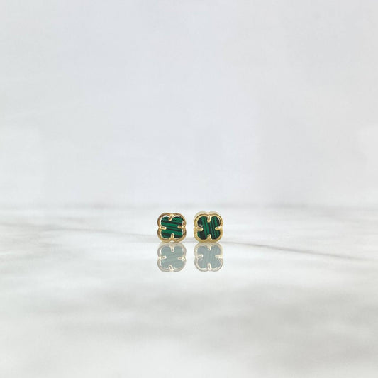 Topos Trébol VCyA 2.25gr / 1/4 in / 7mm Malaquita Verde Lisa Oro Amarillo Nac.Esp.