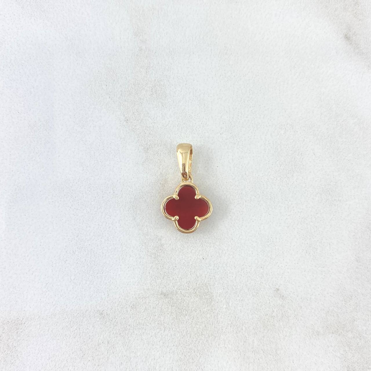 Dije Trébol VCyA 1.15gr / 1.6cm / 9mm Ambar Rojo Liso Oro Amarillo ©