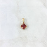 Dije Trébol VCyA 1.15gr / 1.6cm / 9mm Ambar Rojo Liso Oro Amarillo ©