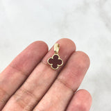 Dije Trébol VCyA 1.15gr / 1.6cm / 9mm Ambar Rojo Liso Oro Amarillo ©