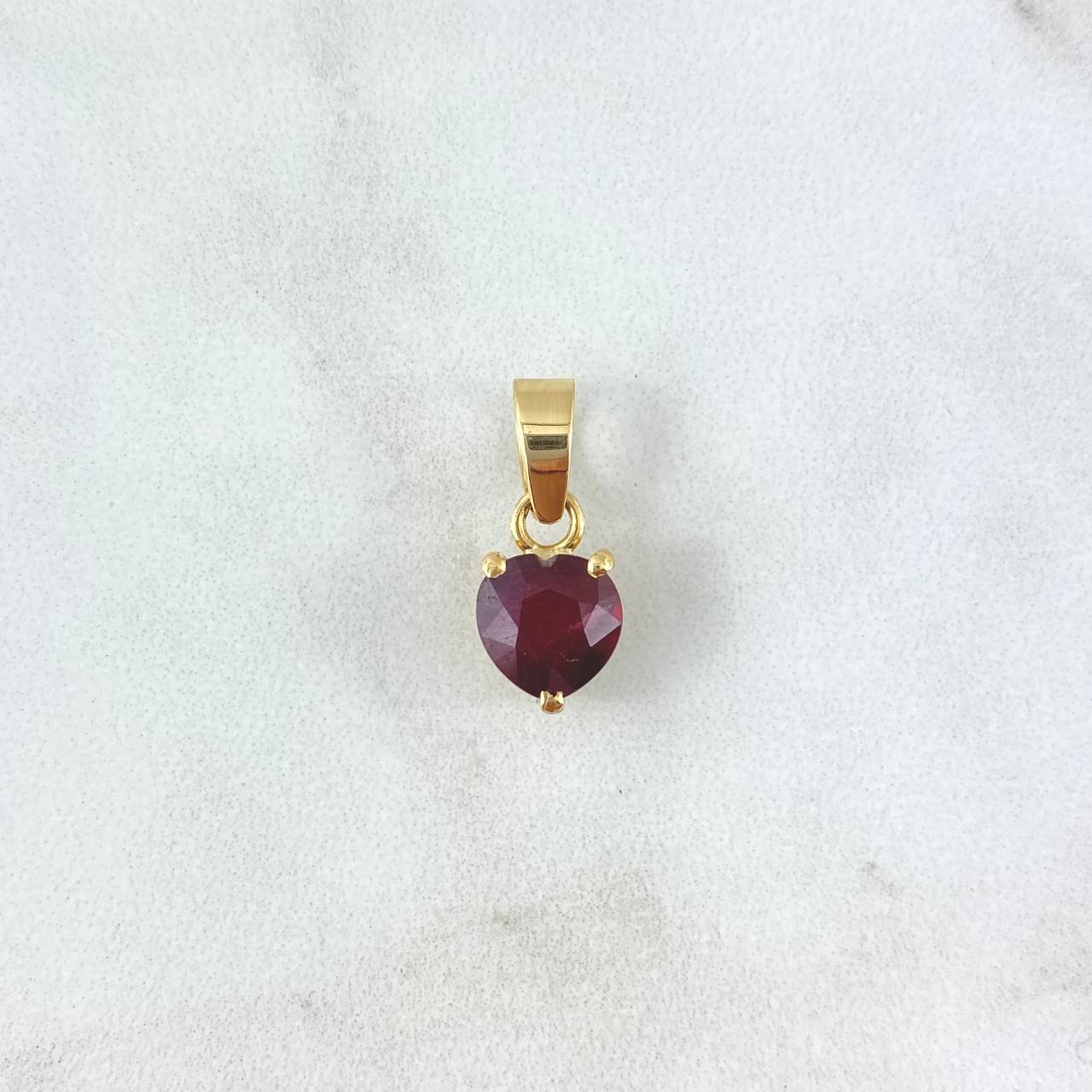 Pendant Heart 1.85gr / 1.8cm / Ruby 2.81 qts Yellow Gold (Jewel) ©