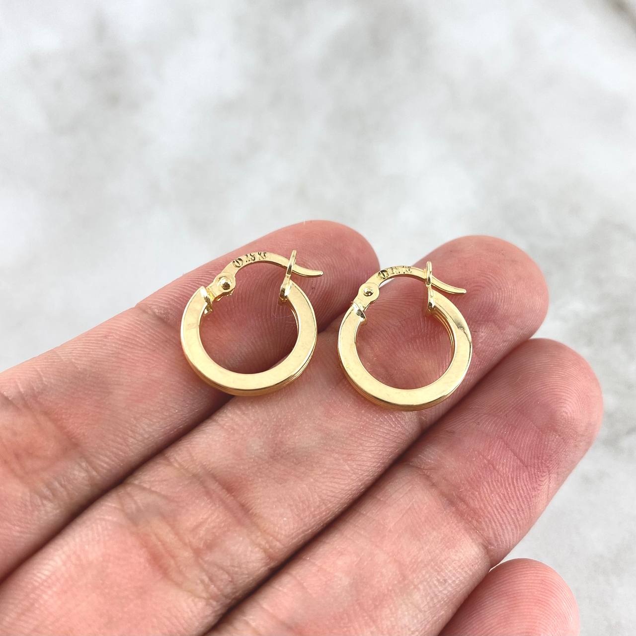 Hoop Earrings Andy 1.2gr / 1.7cm / Yellow Gold 18K ©