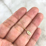 Set Cadena Aro Seguido + Dije Dije Virgen De La Miladrosa / 0,95gr / 18 in Oro Amarillo 18K
