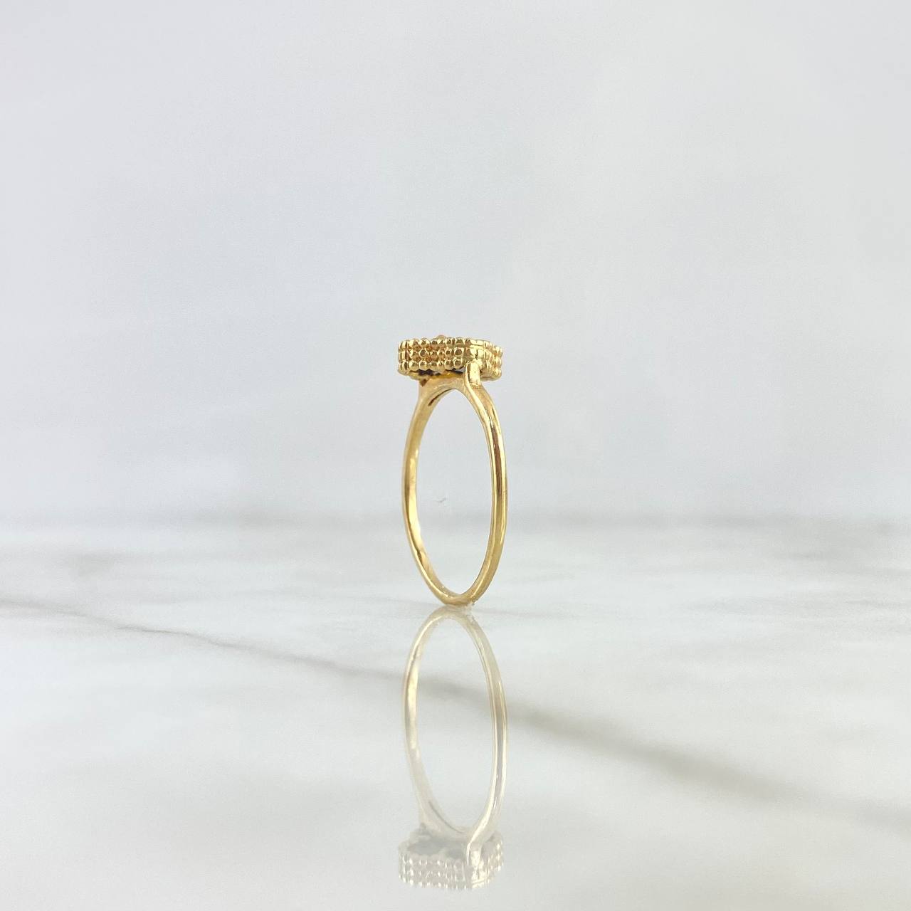 Ring Clover VCyA 1.85gr / Size 7 1/2 / Black Onyx Dotted 18K Yellow Gold ©