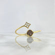 Bracelet Clover Ring VCyA 8.85gr / 19cm / White Coffee Pearls Yellow Gold +4 *