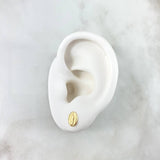 Stud Earrings Virgin Guadalupe Oval 0.7gr / 0.3in 18K Gold
