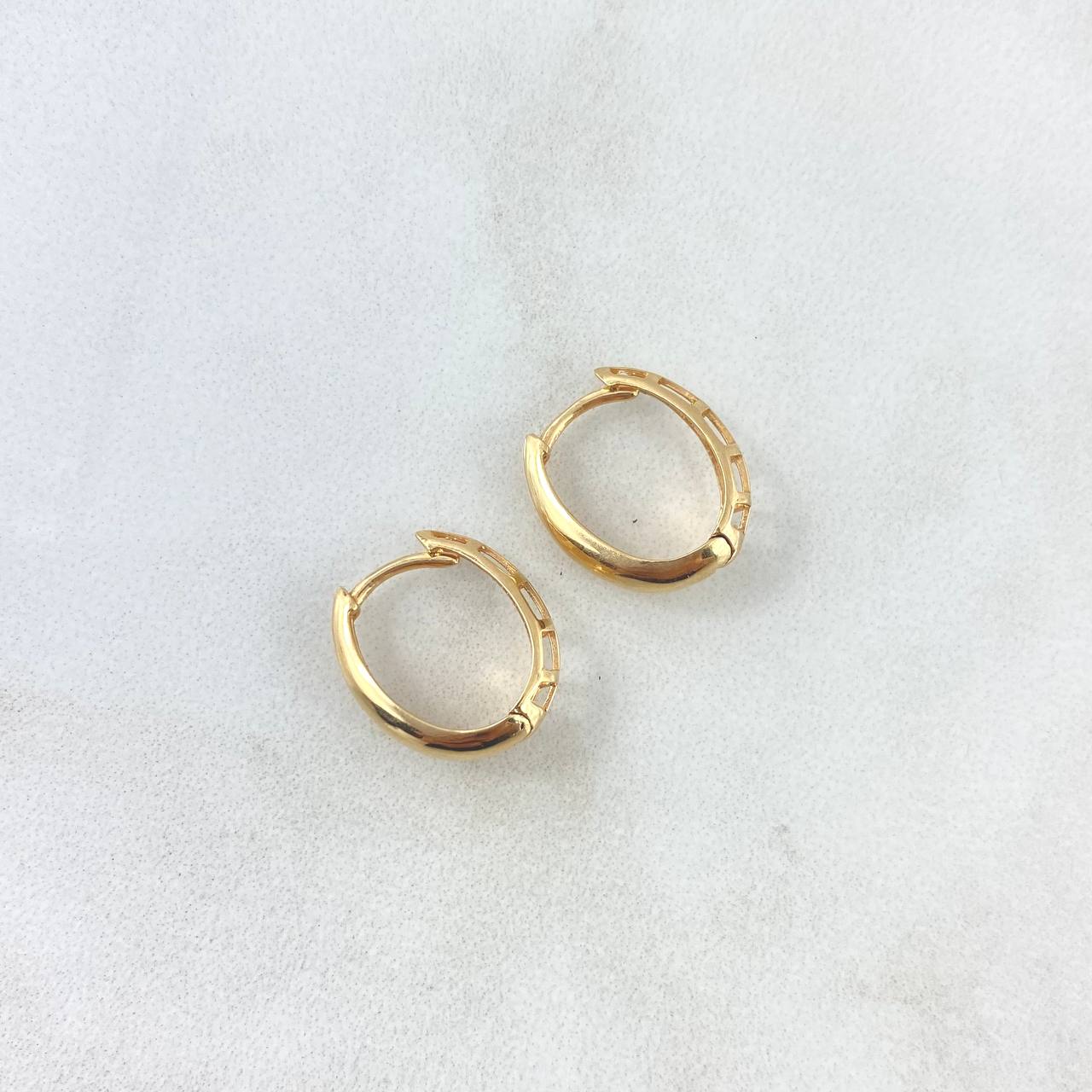 Candongas Dali Basteadas 2.45gr / 1.4cm / Lisas Oro Amarillo 18K